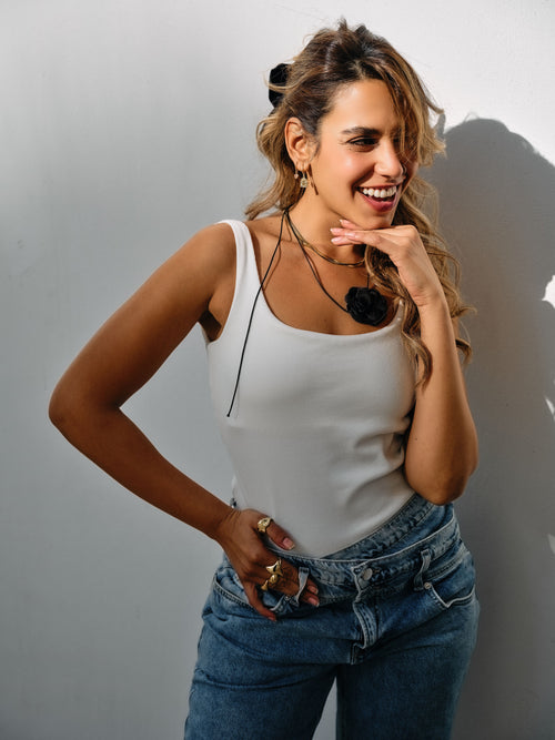 White Padded Basic Top