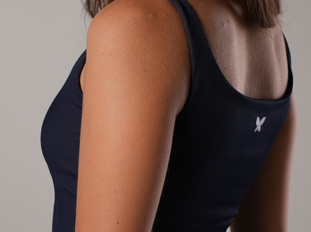 Navy scoop padded top