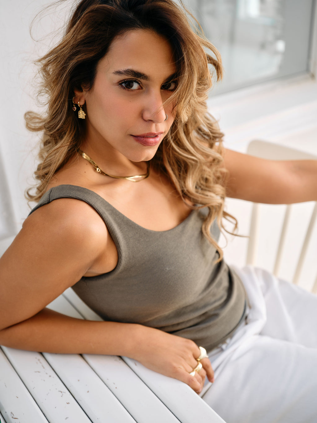Olive Padded Basic Top