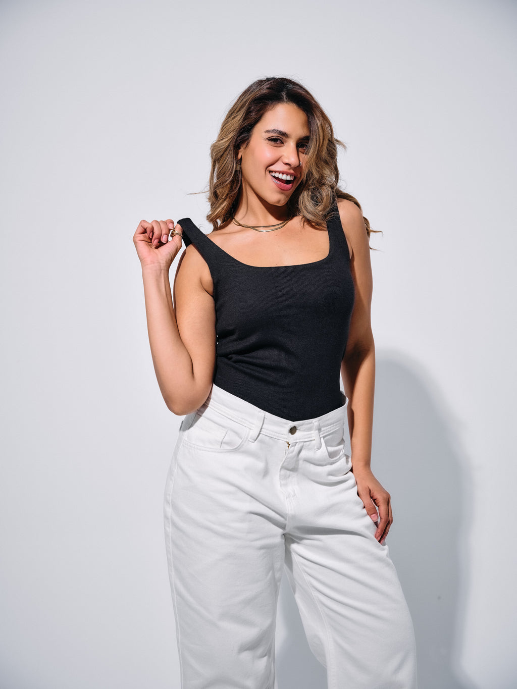 Black Padded Basic Top