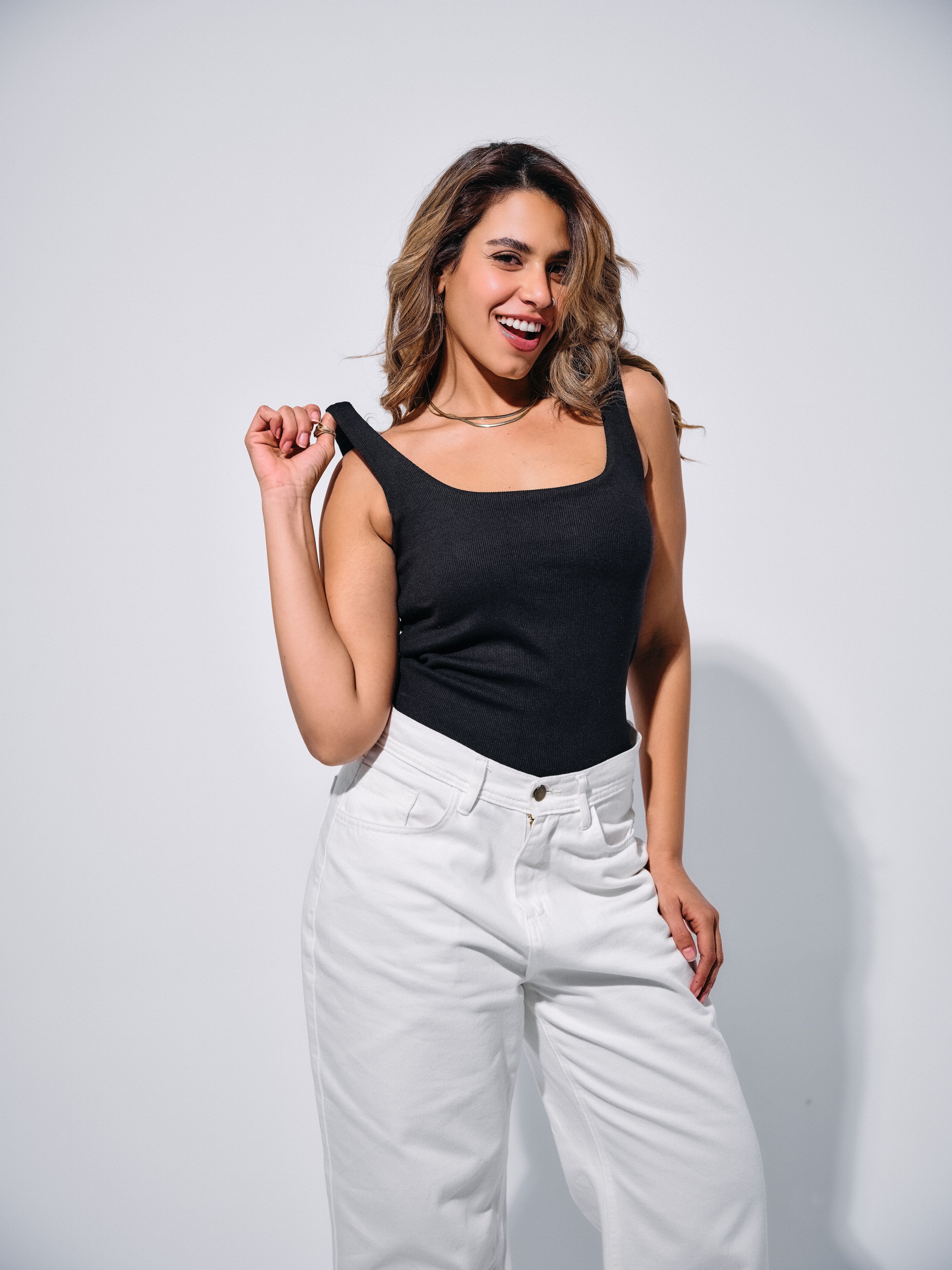 Black Padded Basic Top