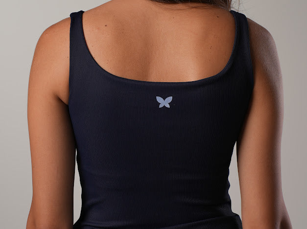 Navy scoop padded top