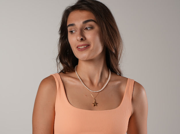 Orange scoop padded top