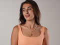 Orange scoop padded top
