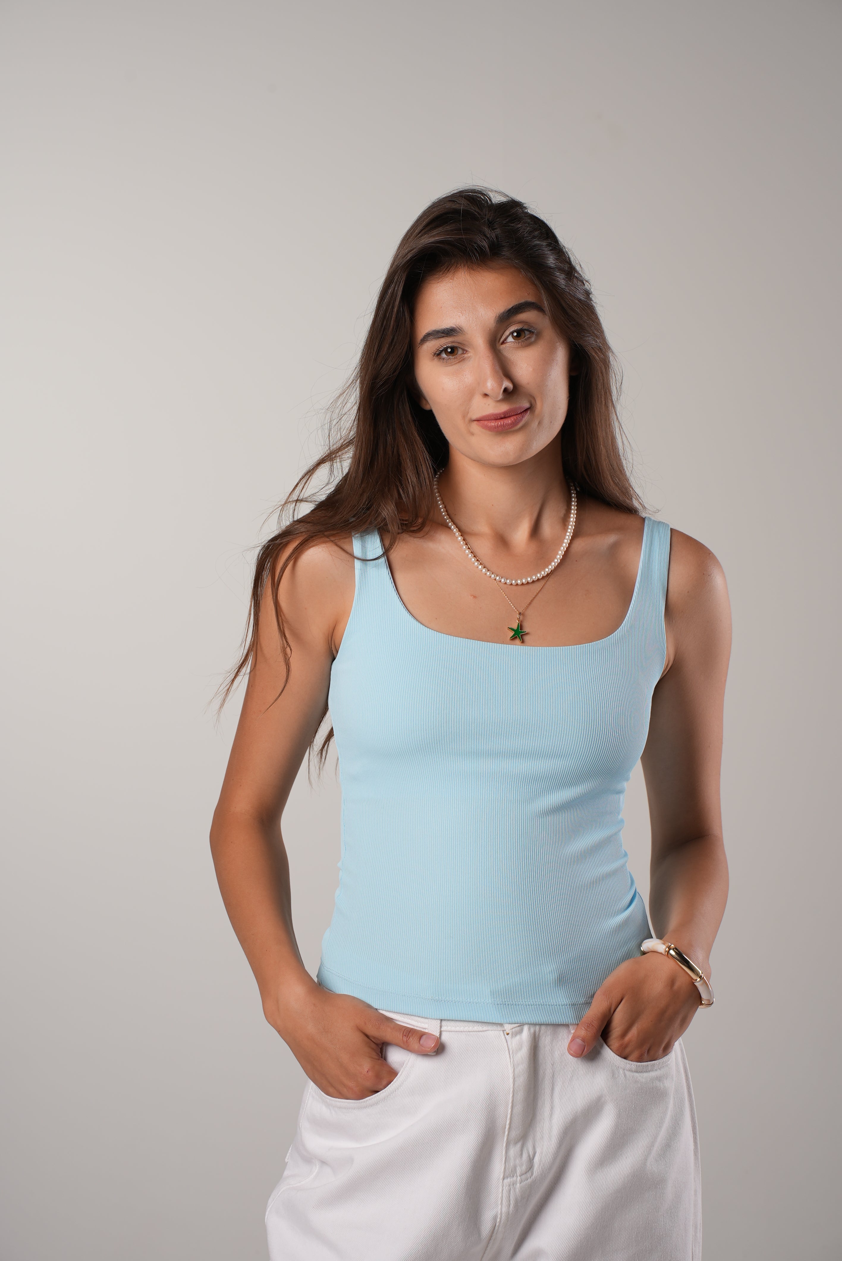 Larva Top - Baby Blue Scoop.