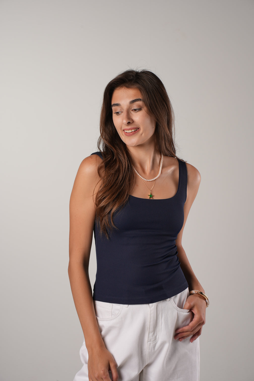 Larva Top - Navy Scoop.
