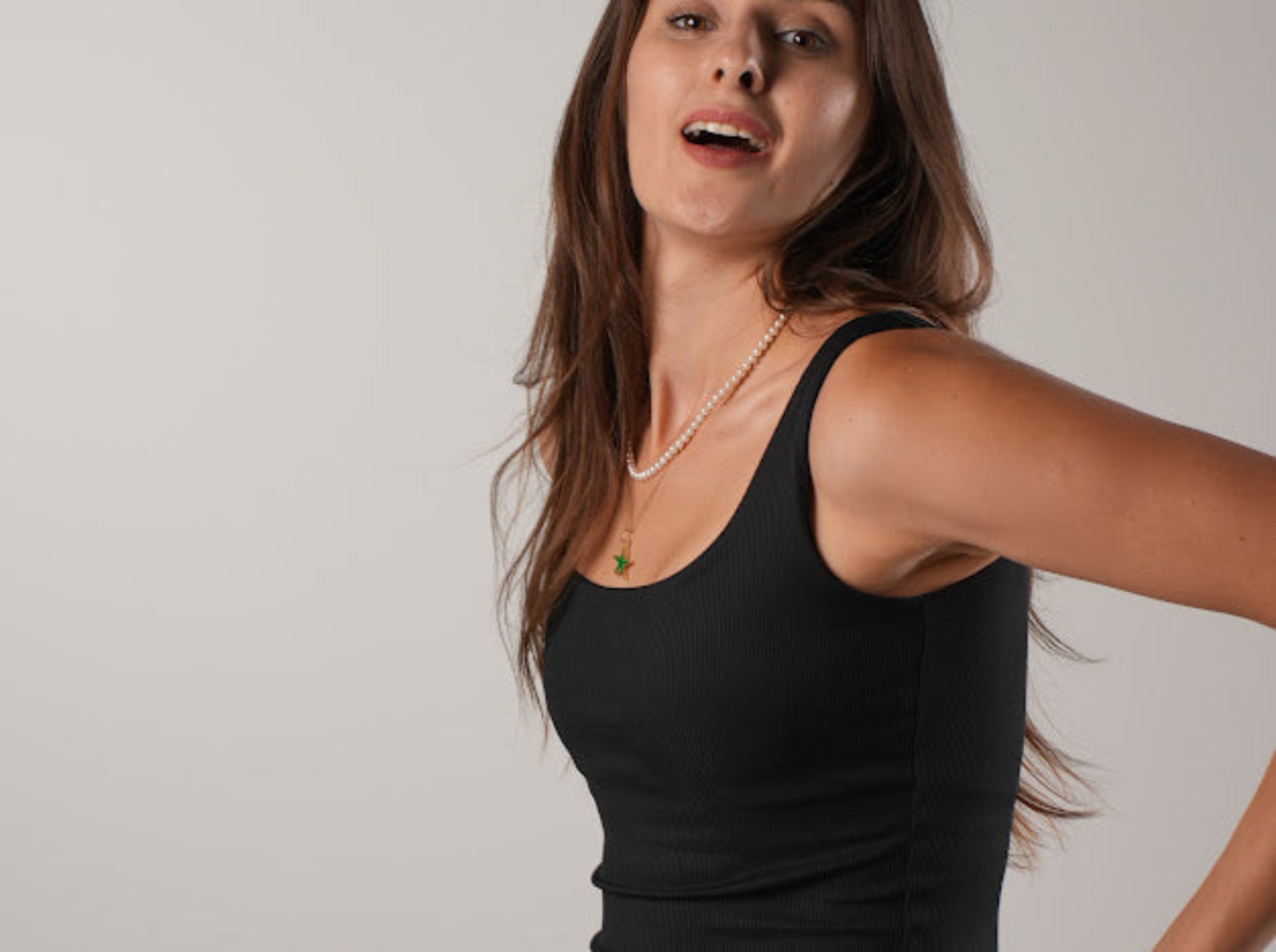 Black Scoop padded top