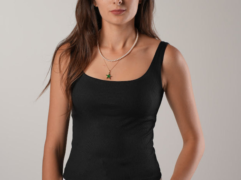 Black Scoop padded top